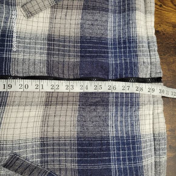 Vtg IC Mist Flannel Plaid Sherpa Shacket Jacket L Zip Front - Picture 8 of 11
